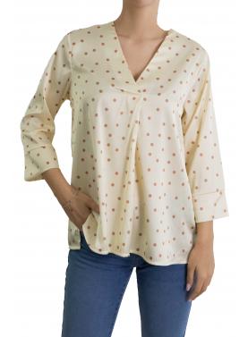Blusa con pois con scollo a V